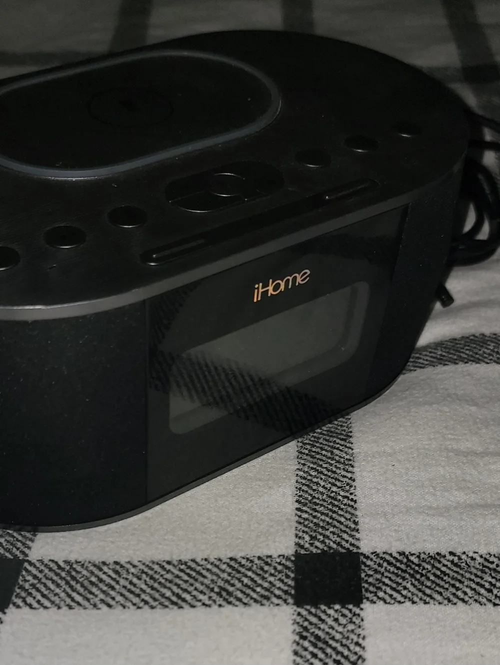 iHome Black and Gray Charging Alarm Clock Base